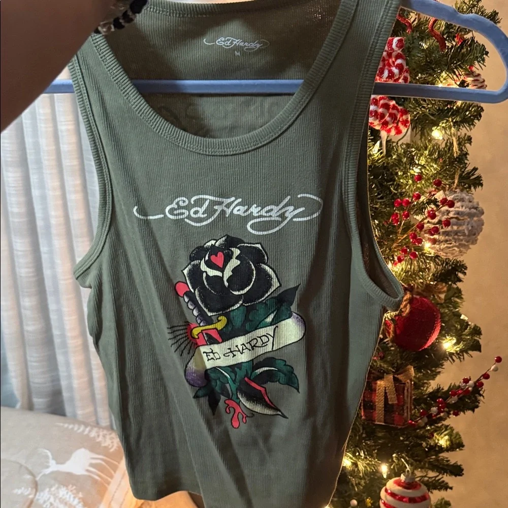 Ed Hardy Olive Graphic Tank - Picture 6 of 6